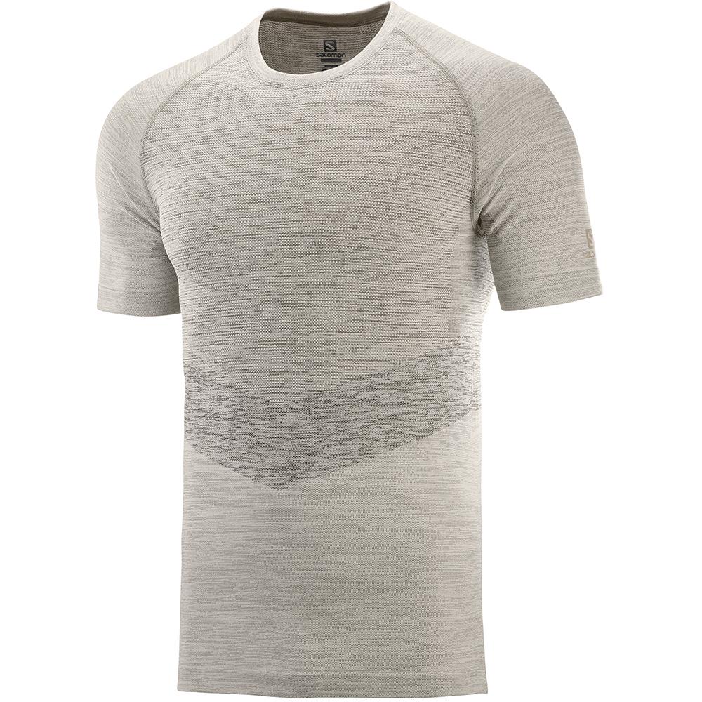 Salomon Singapore Mens T-shirts - ALLROAD SEAMLESS SS M White | 49658-NZLI